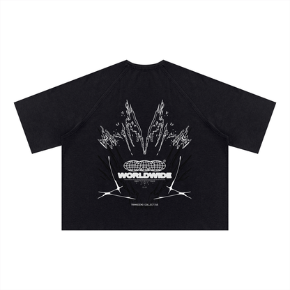 Unisex Mineral Wash Boxy Waffle T-Shirt