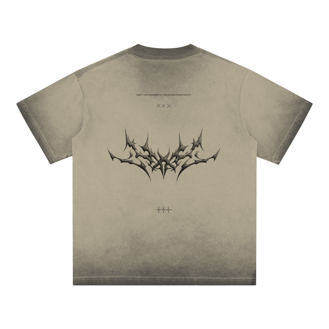 TRIBAL_FADED_TEE [green, khaki + dark gray]