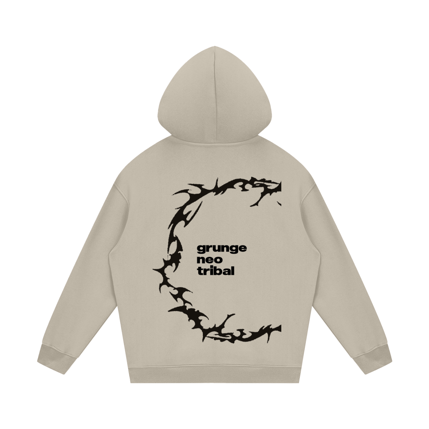 GRUNGE NEO TRIBAL_HOODIE [white, apricot, gray, + cream]