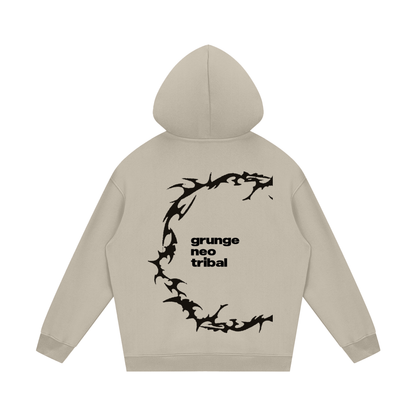 GRUNGE NEO TRIBAL_HOODIE [white, apricot, gray, + cream]