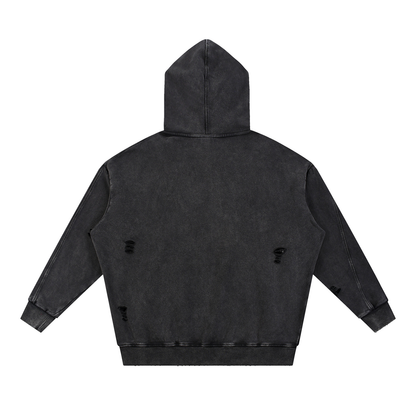 WORLDWIDE | Snow Washed Distressed Hoodie