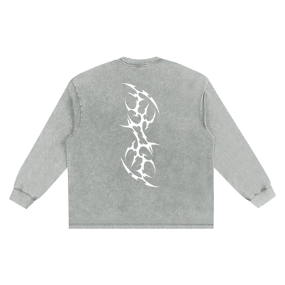 TRIBAL SNOW WASH_LONG SLEEVE [cream+gray]