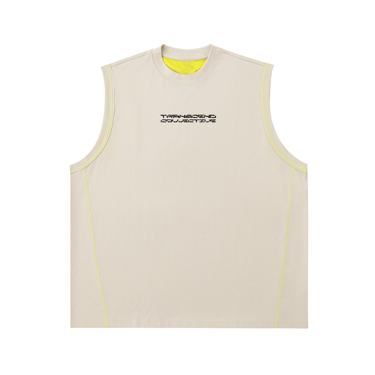 GYM GRUNGE_TANK TOP [tan/neon]