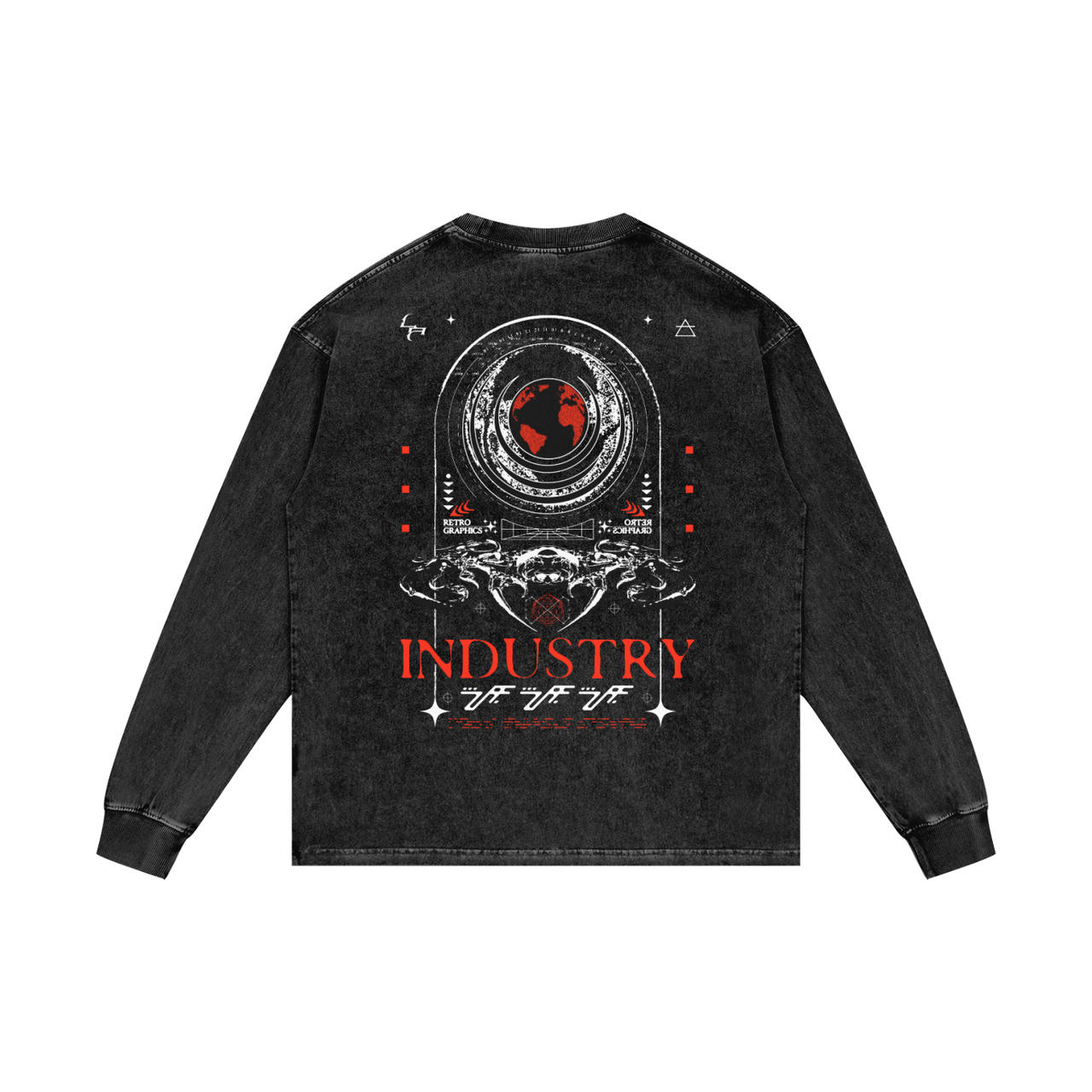 INDUSTRY WASH_TEE [black + gray]