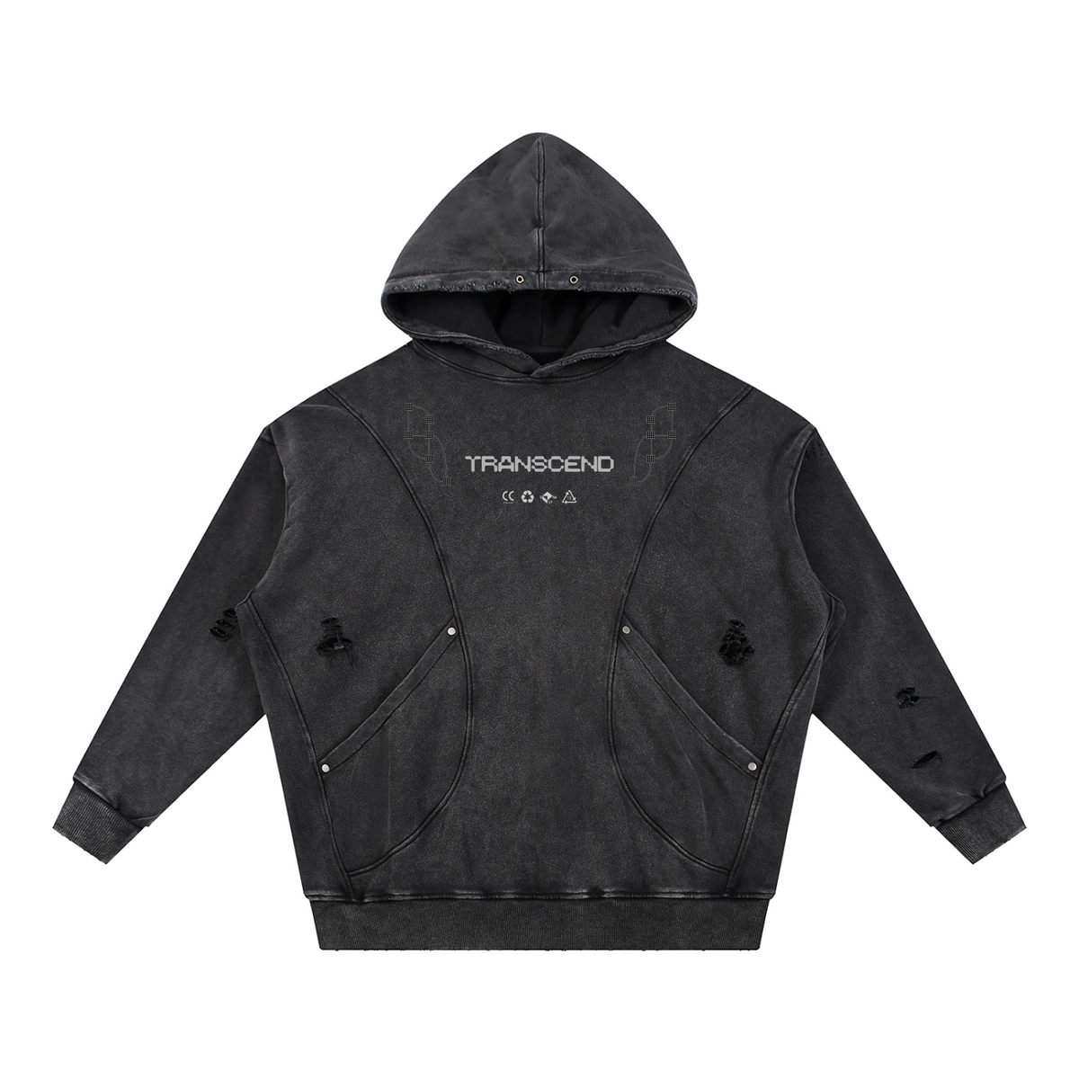 WORLDWIDE | Snow Washed Distressed Hoodie