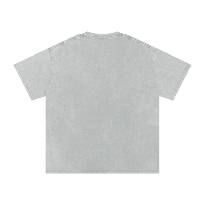 ASH CREST_TEE [gray + tan acid wash]