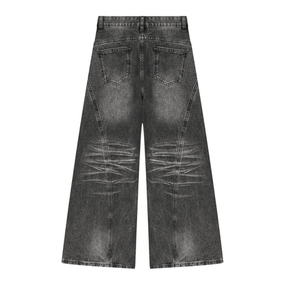 Women’s Vintage Wash Wide Leg Denim Jeans