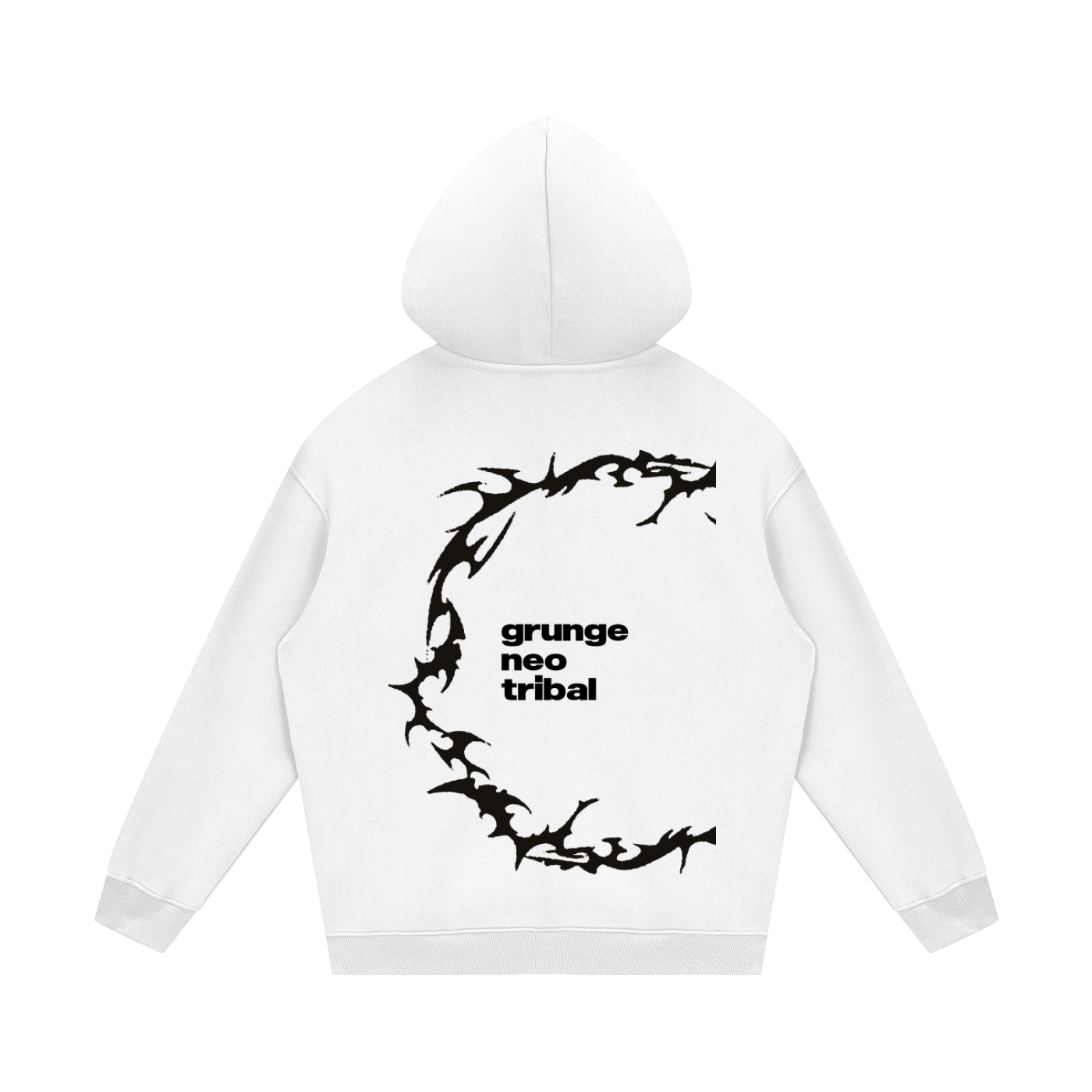 GRUNGE NEO TRIBAL_HOODIE [white, apricot, gray, + cream]