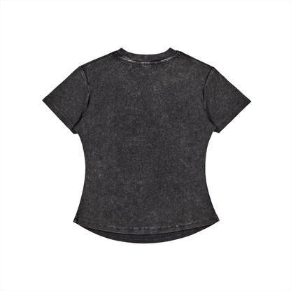 Vintaged-Wash Bodycon Cotton T-Shirt