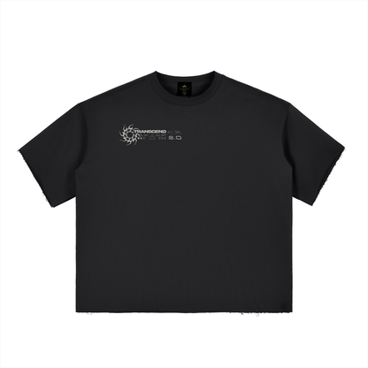 Boxy Half-Sleeve Raw-Edge T-Shirt