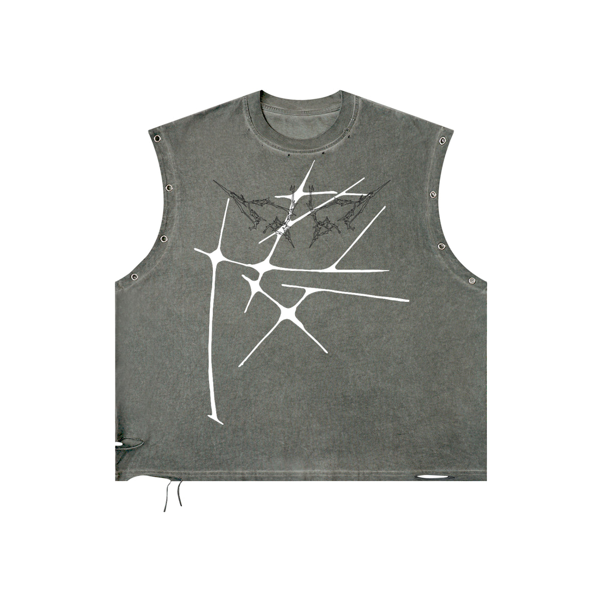 Cyber 3.0 | Distressed Grommet Eyelet Tank Top