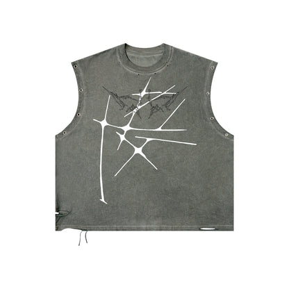 Cyber 3.0 | Distressed Grommet Eyelet Tank Top