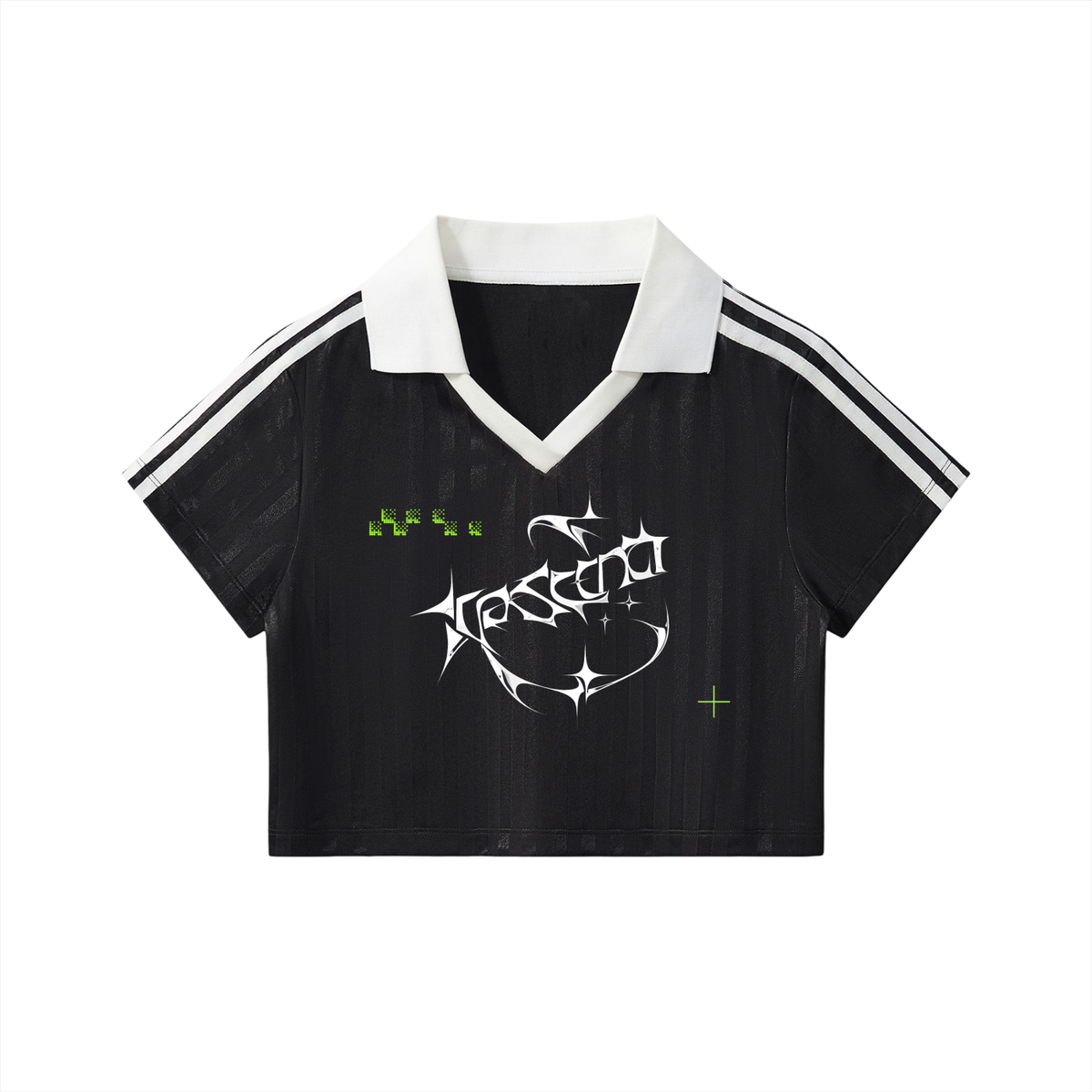 Cyber 3.0 | Contrast Collar Striped Cropped Jersey
