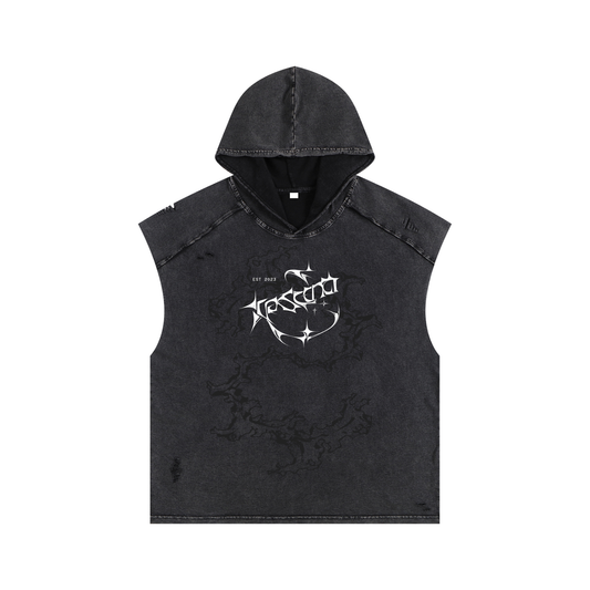Cyber 3.0 | Snow Washed Boxy Hooded Tank Top