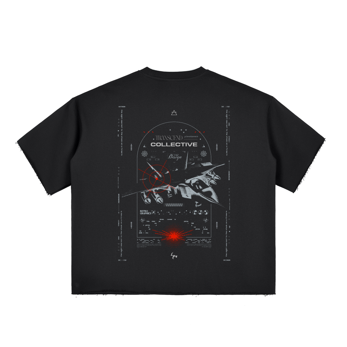 Boxy Half-Sleeve Raw-Edge T-Shirt