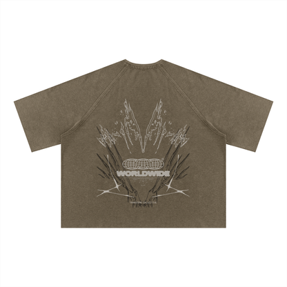 Unisex Mineral Wash Boxy Waffle T-Shirt