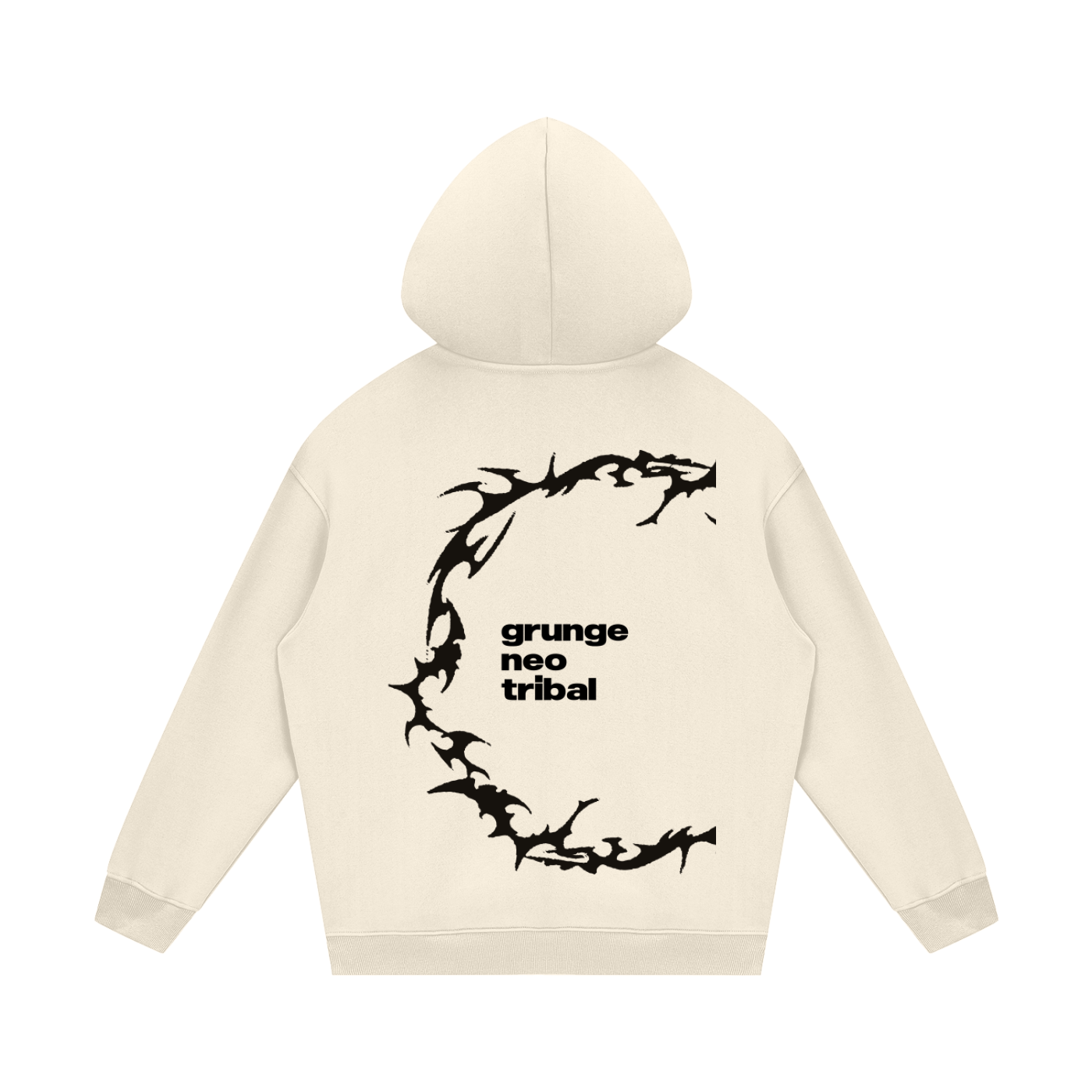 GRUNGE NEO TRIBAL_HOODIE [white, apricot, gray, + cream]