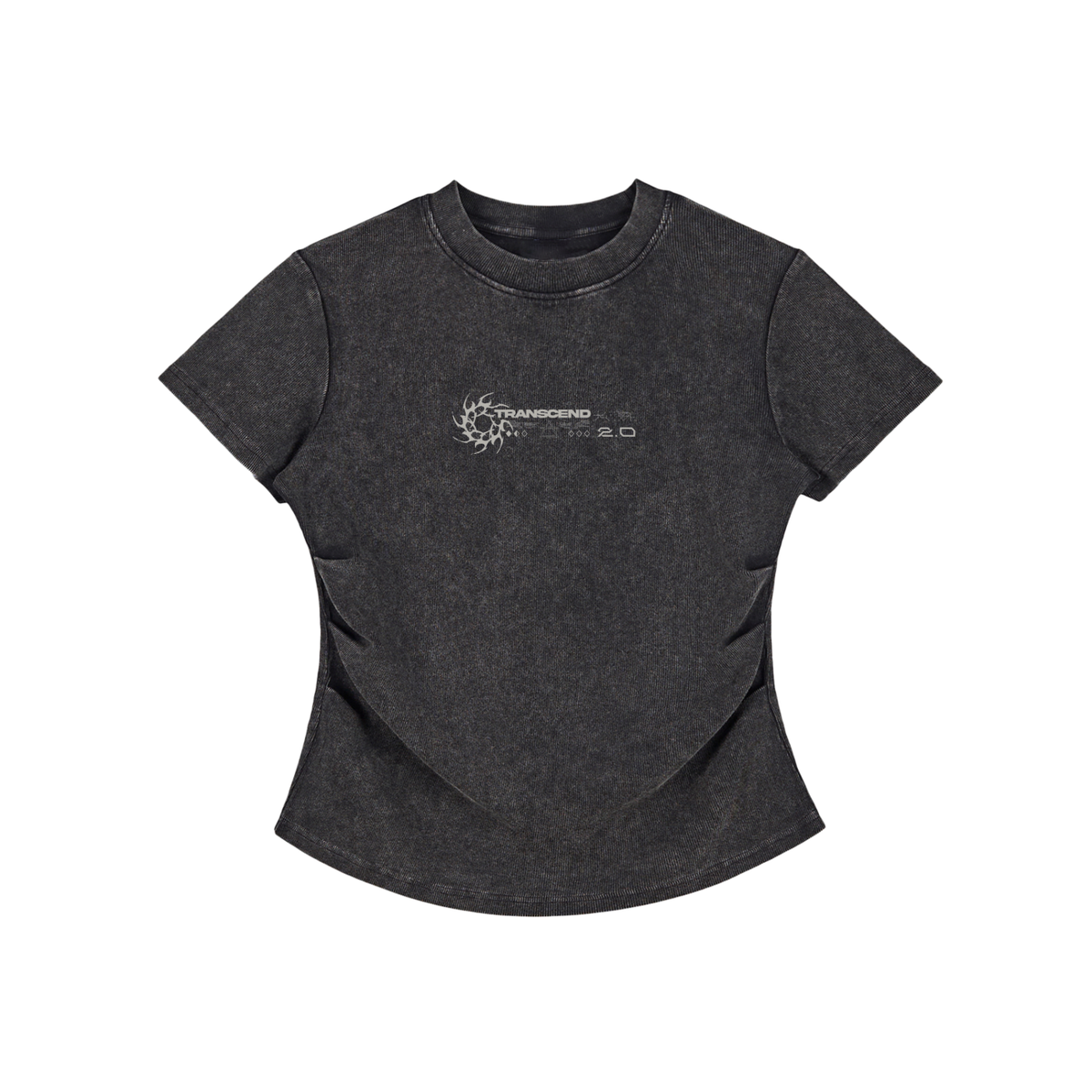 Vintaged-Wash Bodycon Cotton T-Shirt