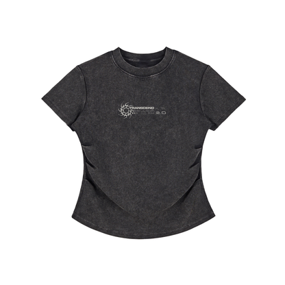 Vintaged-Wash Bodycon Cotton T-Shirt