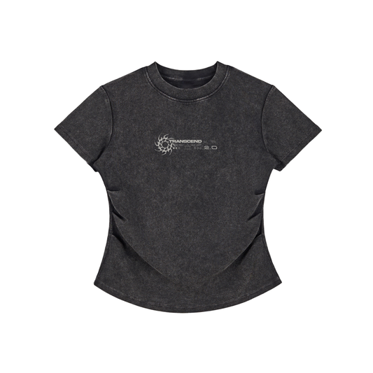 Vintaged-Wash Bodycon Cotton T-Shirt