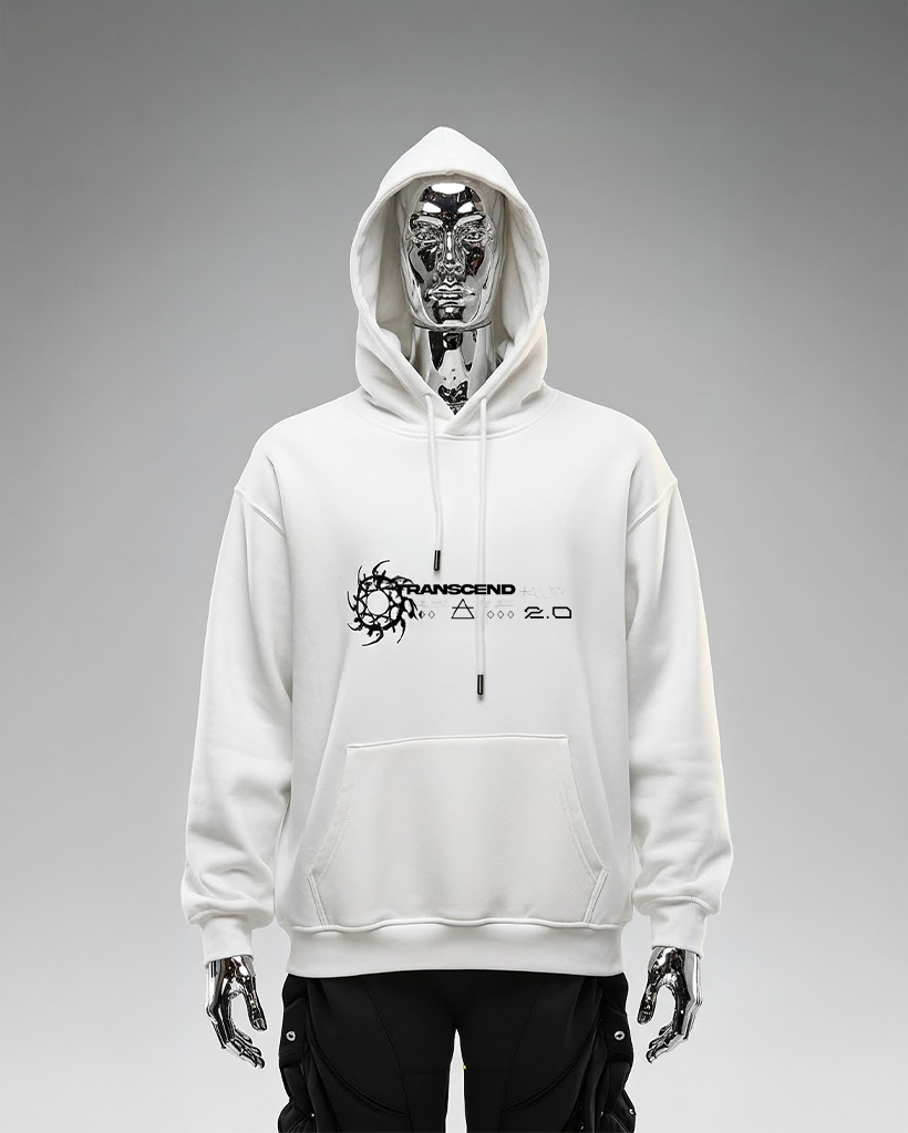 GRUNGE NEO TRIBAL_HOODIE [white, apricot, gray, + cream]