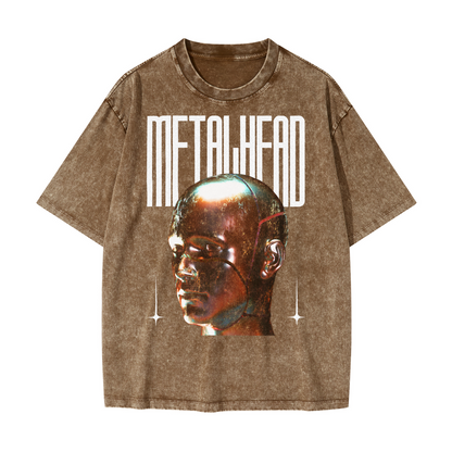 Metal Head | Snow Wash Oversized Boxy T-Shirt (2 Colors)
