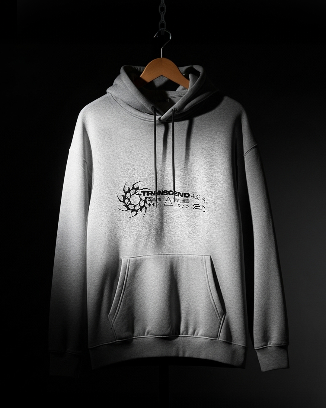 GRUNGE NEO TRIBAL_HOODIE [white, apricot, gray, + cream]