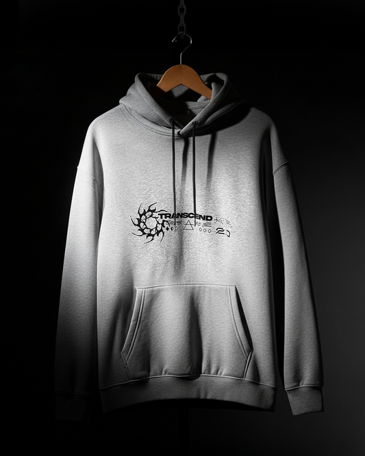 GRUNGE NEO TRIBAL_HOODIE [white, apricot, gray, + cream]