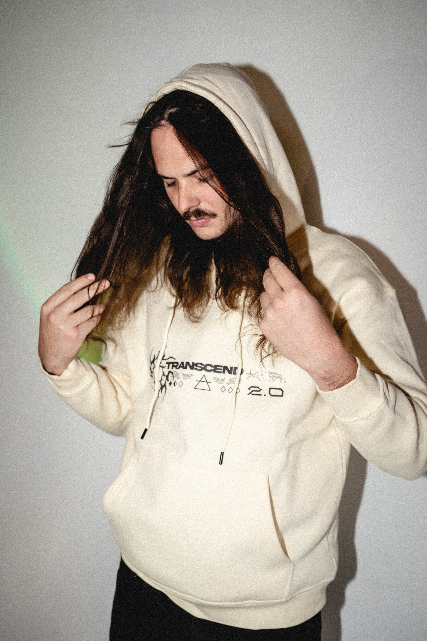GRUNGE NEO TRIBAL_HOODIE [white, apricot, gray, + cream]