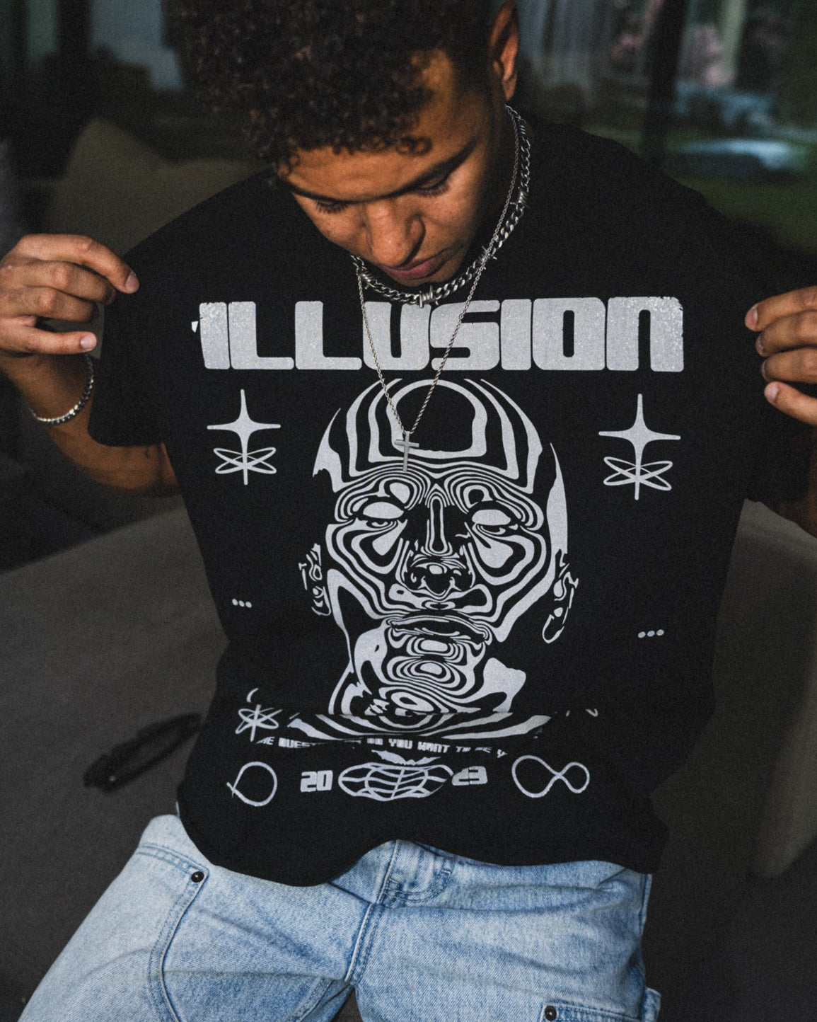 ILLUSION BOXY_TANK [black]