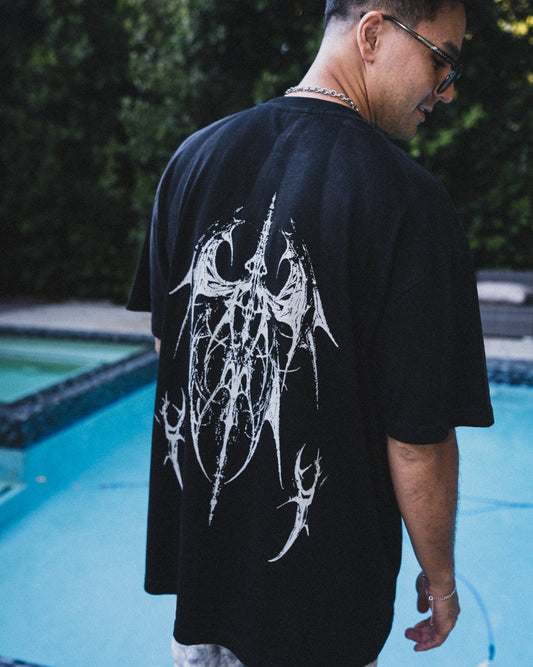 SUNFADE BONE_TEE [black+brown]