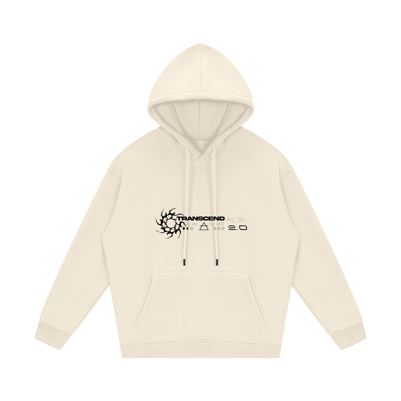 GRUNGE NEO TRIBAL_HOODIE [white, apricot, gray, + cream]