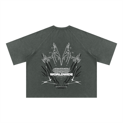 Unisex Mineral Wash Boxy Waffle T-Shirt