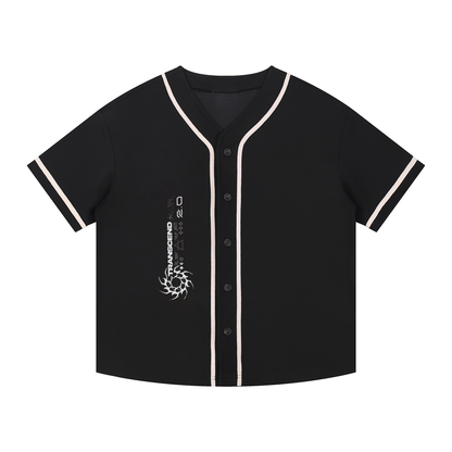 Unisex 2.0 BONES jersey in black, featuring drop shoulders, crew neck, and oversized fit, made of 100% pre-shrunk polyester.