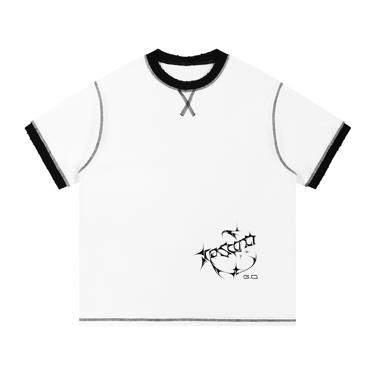 Cyber 3.0 | Contrast-Stitched Ringer T-Shirt