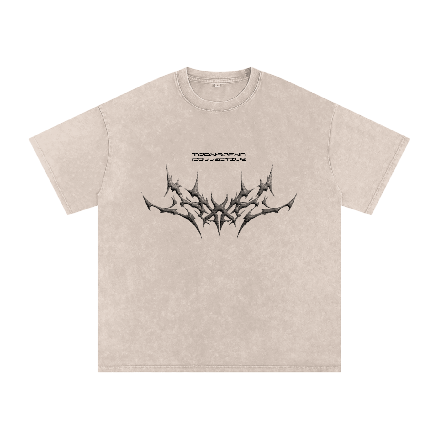 ASH CREST_TEE [gray + tan acid wash]