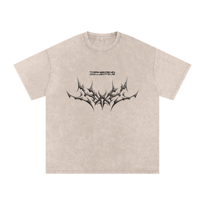 ASH CREST_TEE [gray + tan acid wash]