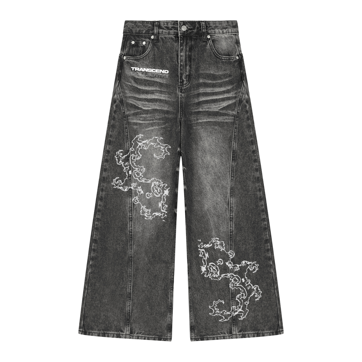 Women’s Vintage Wash Wide Leg Denim Jeans