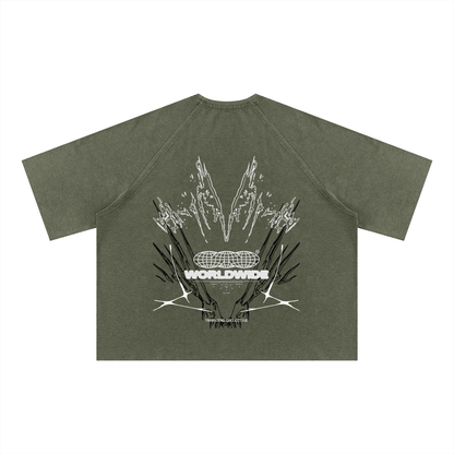 Unisex Mineral Wash Boxy Waffle T-Shirt
