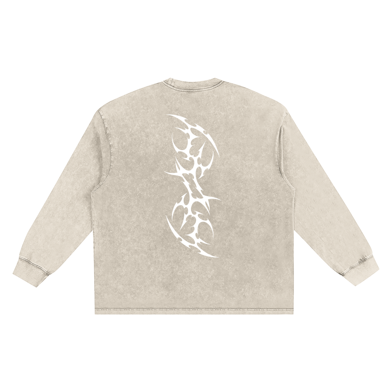 TRIBAL SNOW WASH_LONG SLEEVE [cream+gray]