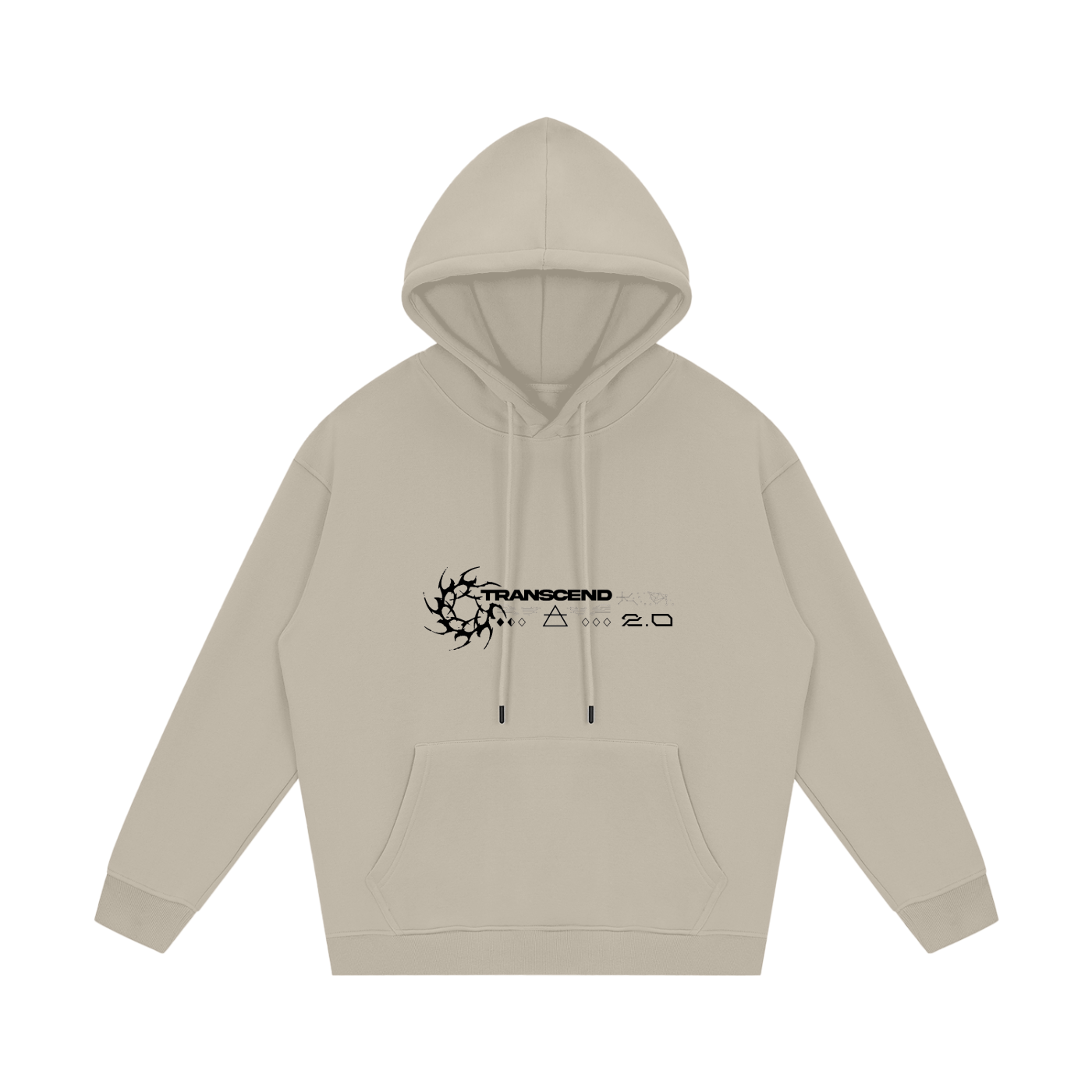 GRUNGE NEO TRIBAL_HOODIE [white, apricot, gray, + cream]