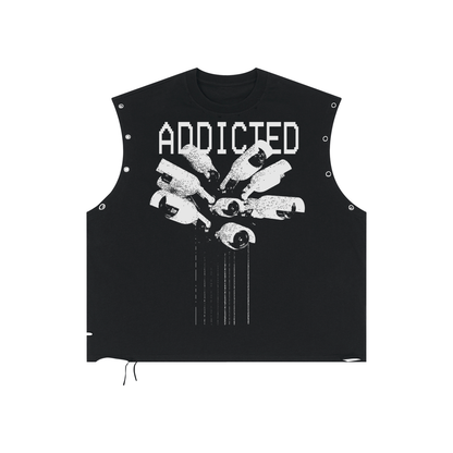 Addicted | Distressed Grommet Eyelet Tank Top