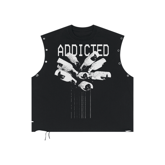 Addicted | Distressed Grommet Eyelet Tank Top