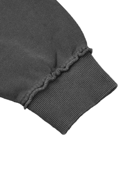 Snow Washed Raw Edge Double Layered Hoodie