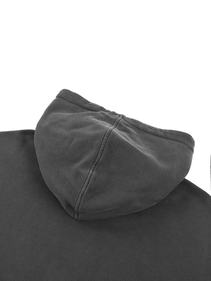 Snow Washed Raw Edge Double Layered Hoodie
