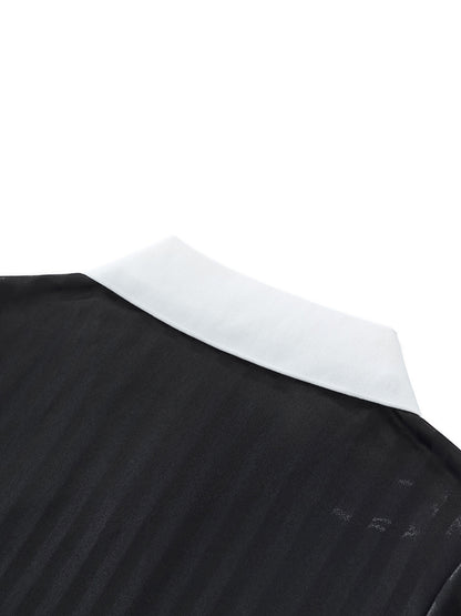 Cyber 3.0 | Contrast Collar Striped Cropped Jersey