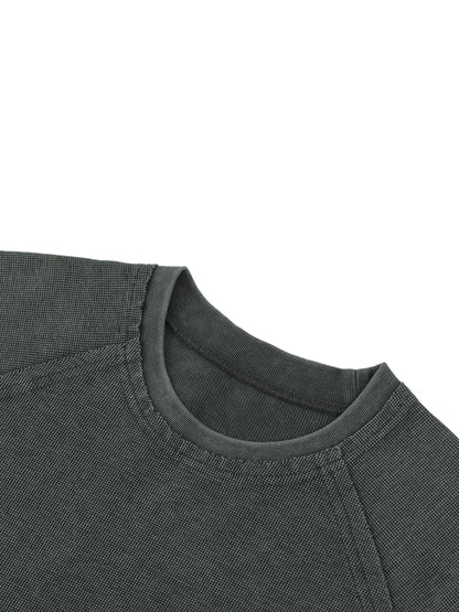 Unisex Mineral Wash Boxy Waffle T-Shirt