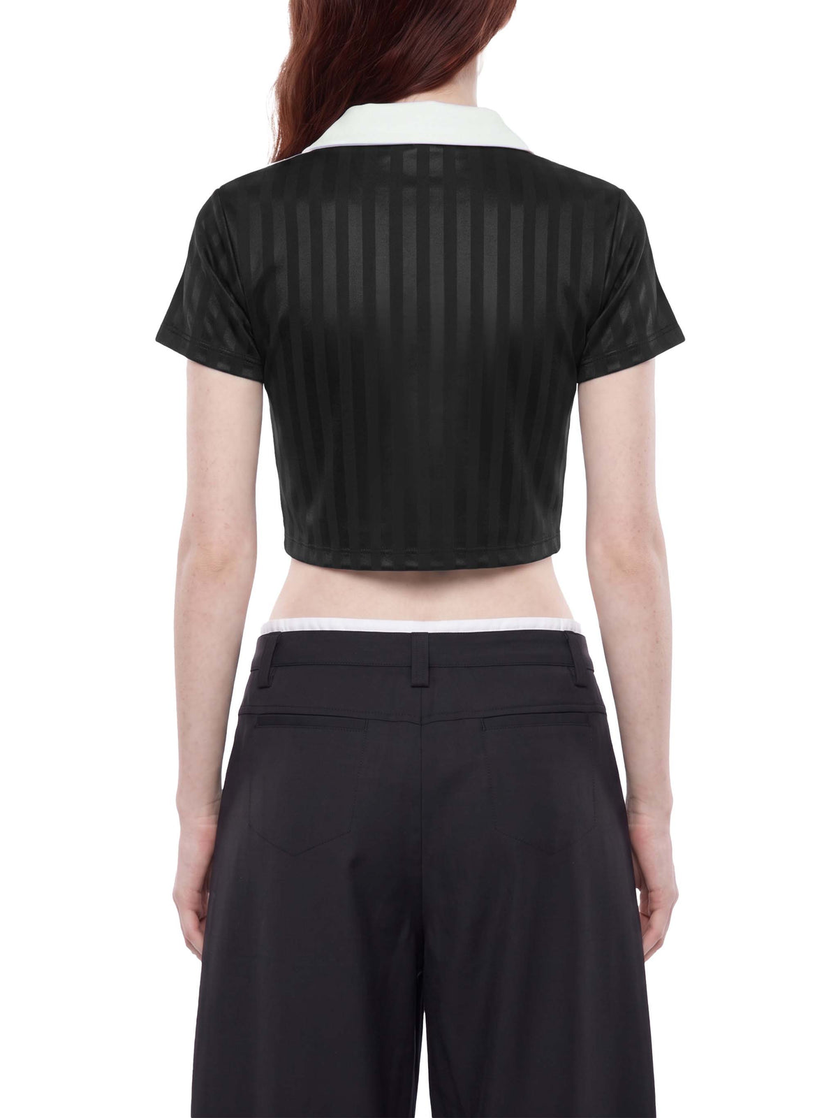 Cyber 3.0 | Contrast Collar Striped Cropped Jersey