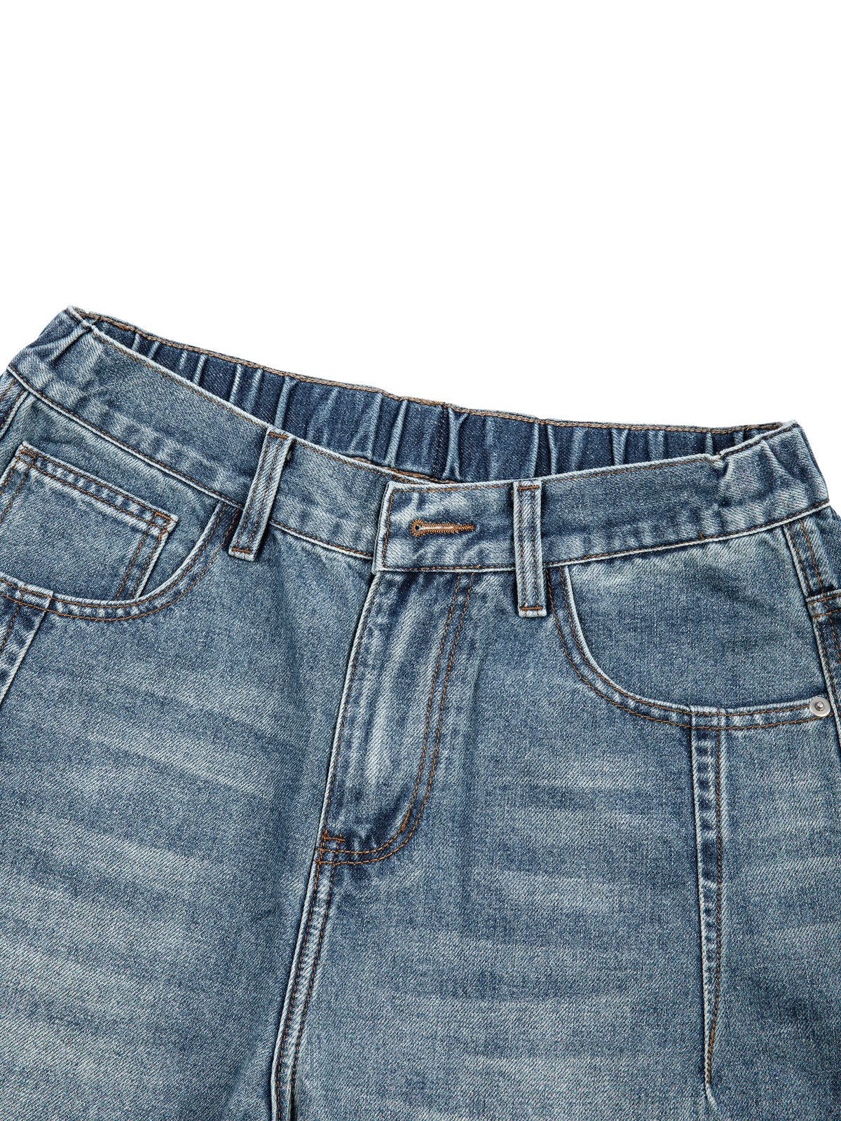 Unisex Vintage Wash Barrel Leg Denim Jeans
