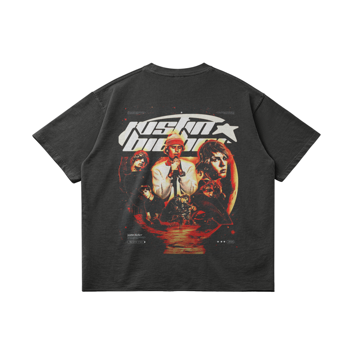Justin Bieber Y2K | Vintage Raw Hem TShirt (Red)